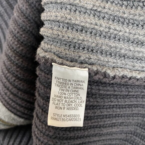 Vintage Guess Jeans Mens Sweater XL Ribbed Knit Zip-Up Mock Neck Cozy Gray - Picture 6 of 10